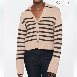 Harper Lane - Striped Beige and Black Women's Sweater